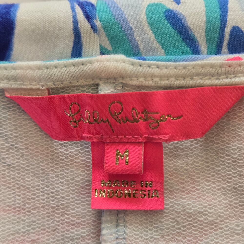 Lilly Pulitzer Harper Shift Dress M Sunshine Blue Pink State of Mind Braid Trim - Picture 7 of 9